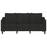 Canapé à 3 places Noir 180 cm Tissu