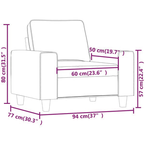 Fauteuil Taupe 60 cm Tissu