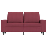 Canapé à 2 places Rouge bordeaux 120 cm Tissu