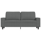 Canapé à 2 places Gris foncé 140 cm Tissu