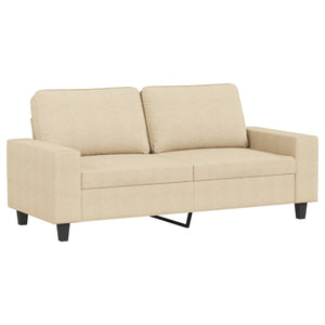 Canapé à 2 places Crème 140 cm Tissu