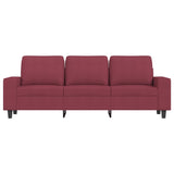 Canapé à 3 places Rouge bordeaux 180 cm Tissu