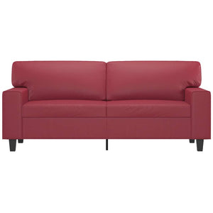 Canapé à 2 places Rouge bordeaux 140 cm Similicuir