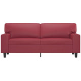 Canapé à 2 places Rouge bordeaux 140 cm Similicuir