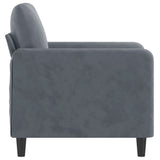Fauteuil Gris foncé 60 cm Velours
