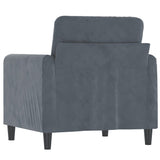 Fauteuil Gris foncé 60 cm Velours