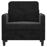 Fauteuil Noir 60 cm Velours