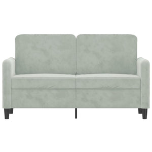 Canapé à 2 places Gris clair 120 cm Velours