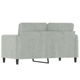 Canapé à 2 places Gris clair 120 cm Velours