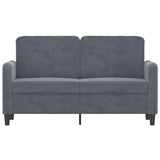 Canapé à 2 places Gris foncé 120 cm Velours