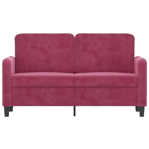 Canapé à 2 places Rouge bordeaux 120 cm Velours