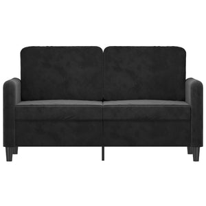 Canapé à 2 places Noir 120 cm Velours
