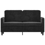 Canapé à 2 places Noir 120 cm Velours