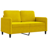 Canapé à 2 places Jaune 120 cm Velours