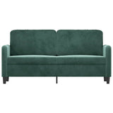 Canapé à 2 places Vert foncé 140 cm Velours