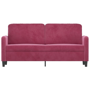 Canapé à 2 places Rouge bordeaux 140 cm Velours