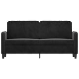 Canapé à 2 places Noir 140 cm Velours