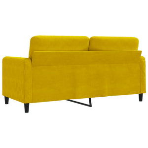Canapé à 2 places Jaune 140 cm Velours