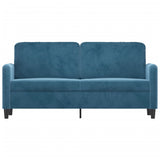 Canapé à 2 places Bleu 140 cm Velours