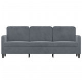 Canapé à 3 places Gris foncé 180 cm Velours