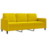 Canapé à 3 places Jaune 180 cm Velours