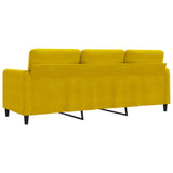 Canapé à 3 places Jaune 180 cm Velours