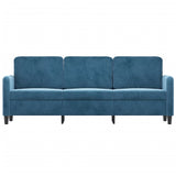 Canapé à 3 places Bleu 180 cm Velours