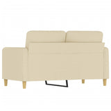 Canapé à 2 places Crème 120 cm Tissu