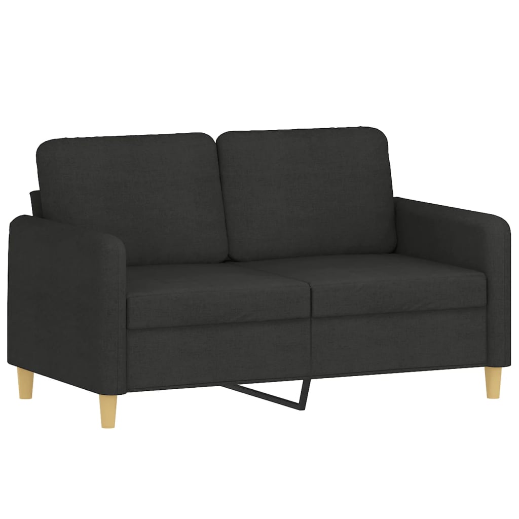 Canapé à 2 places Noir 120 cm Tissu