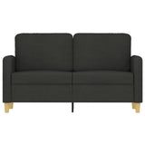 Canapé à 2 places Noir 120 cm Tissu
