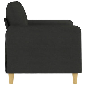 Canapé à 2 places Noir 120 cm Tissu