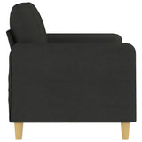Canapé à 2 places Noir 120 cm Tissu