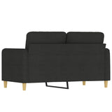 Canapé à 2 places Noir 120 cm Tissu
