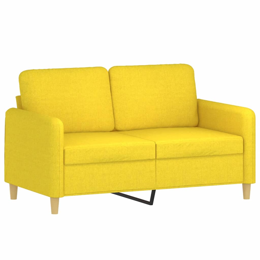 Canapé à 2 places Jaune clair 120 cm Tissu