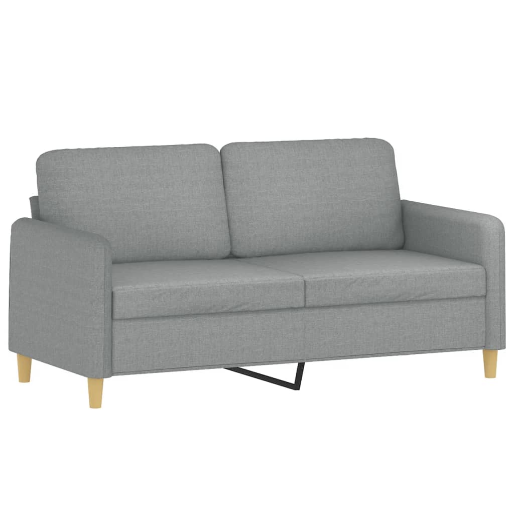 Canapé à 2 places Gris clair 140 cm Tissu