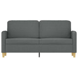 Canapé à 2 places Gris foncé 140 cm Tissu