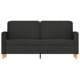 Canapé à 2 places Noir 140 cm Tissu