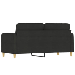 Canapé à 2 places Noir 140 cm Tissu