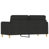 Canapé à 2 places Noir 140 cm Tissu