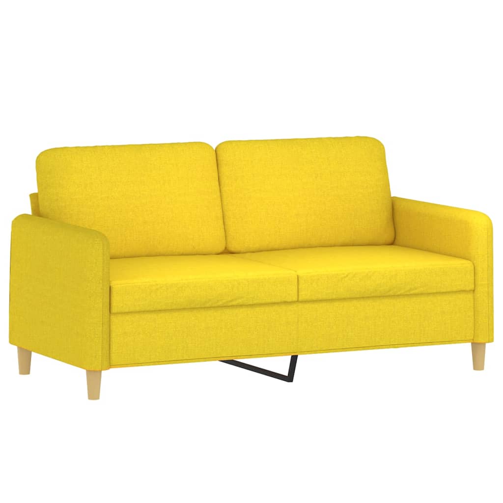 Canapé à 2 places Jaune clair 140 cm Tissu