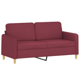 Canapé à 2 places Rouge bordeaux 140 cm Tissu