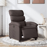 Fauteuil inclinable électrique Marron foncé Tissu