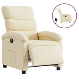Fauteuil inclinable électrique Crème Tissu