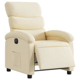 Fauteuil inclinable électrique Crème Tissu
