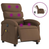 Fauteuil inclinable de massage électrique marron tissu