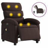 Fauteuil de massage inclinable électrique Marron foncé Tissu