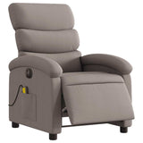 Fauteuil de massage inclinable électrique Taupe Tissu