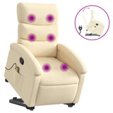Fauteuil inclinable de massage Crème Tissu