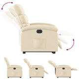 Fauteuil inclinable électrique crème tissu