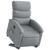 Fauteuil inclinable de massage électrique Gris clair Tissu